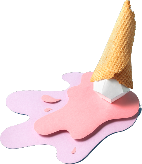 A sad looking icecream cone